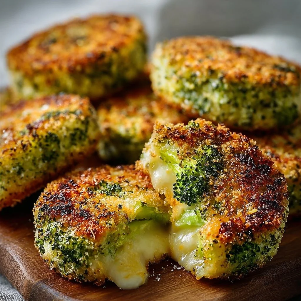 Low carb broccoli cheese rounds served on a plate