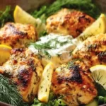 Mediterranean Lemon-Dill Chicken Bowl with fresh ingredients and herbs