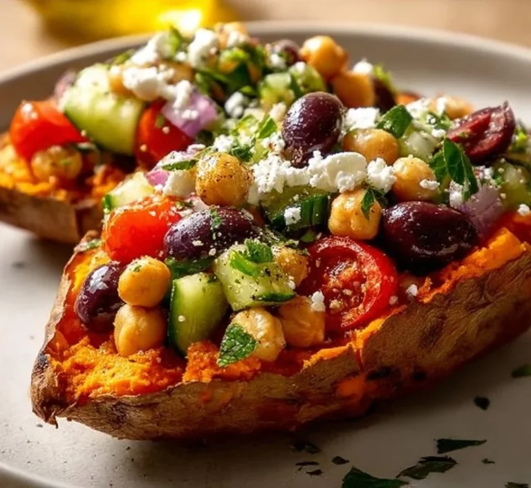 Mediterranean Stuffed Sweet Potatoes