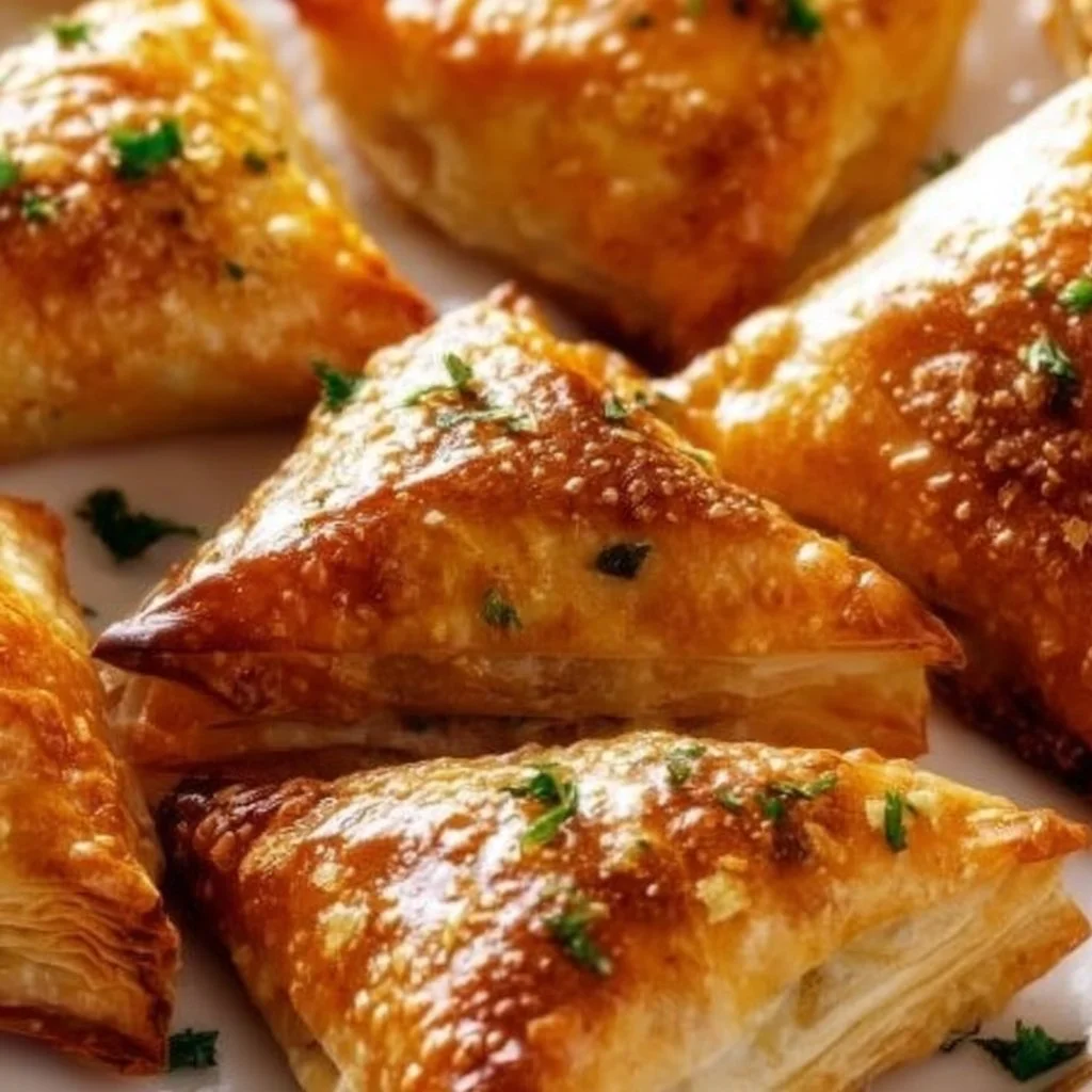 Delicious Moroccan Chicken Briouats served on a plate.