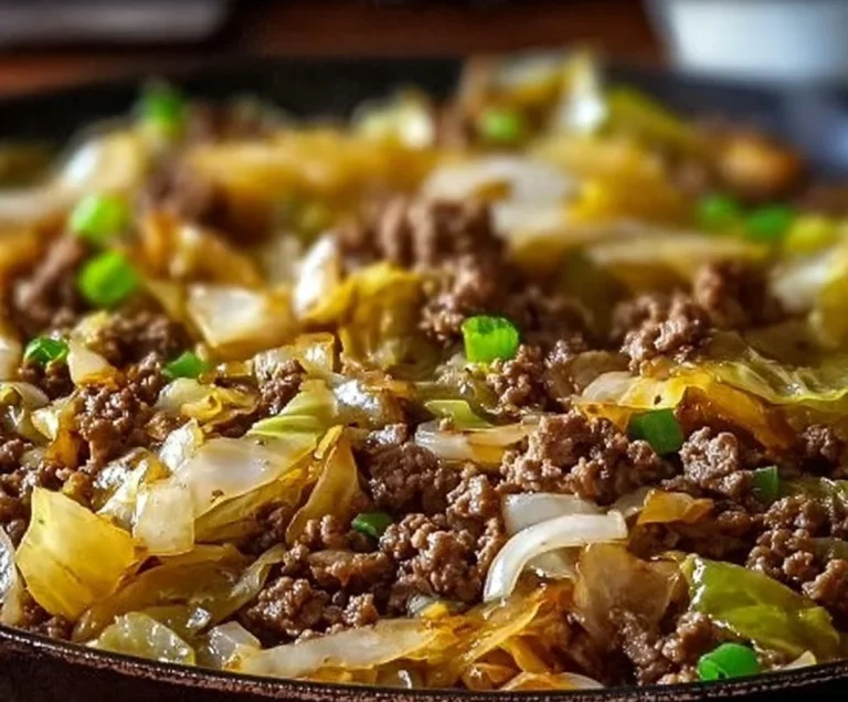 One-Pan Ground Beef and Chopped Cabbage Skillet