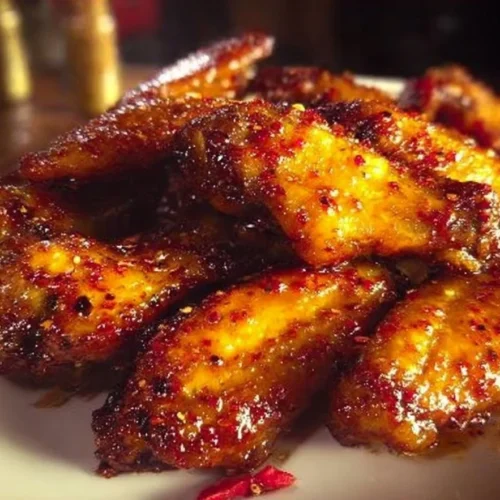 Pineapple Cowboy Candy Chicken Wings with a sweet and spicy glaze