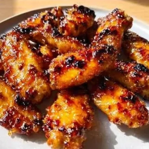 Pineapple-Teriyaki Chicken Wings glazed with tropical sauce