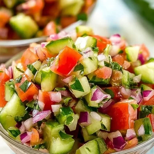 Quick Italian Cucumber Salad - a fresh and healthy summer dish