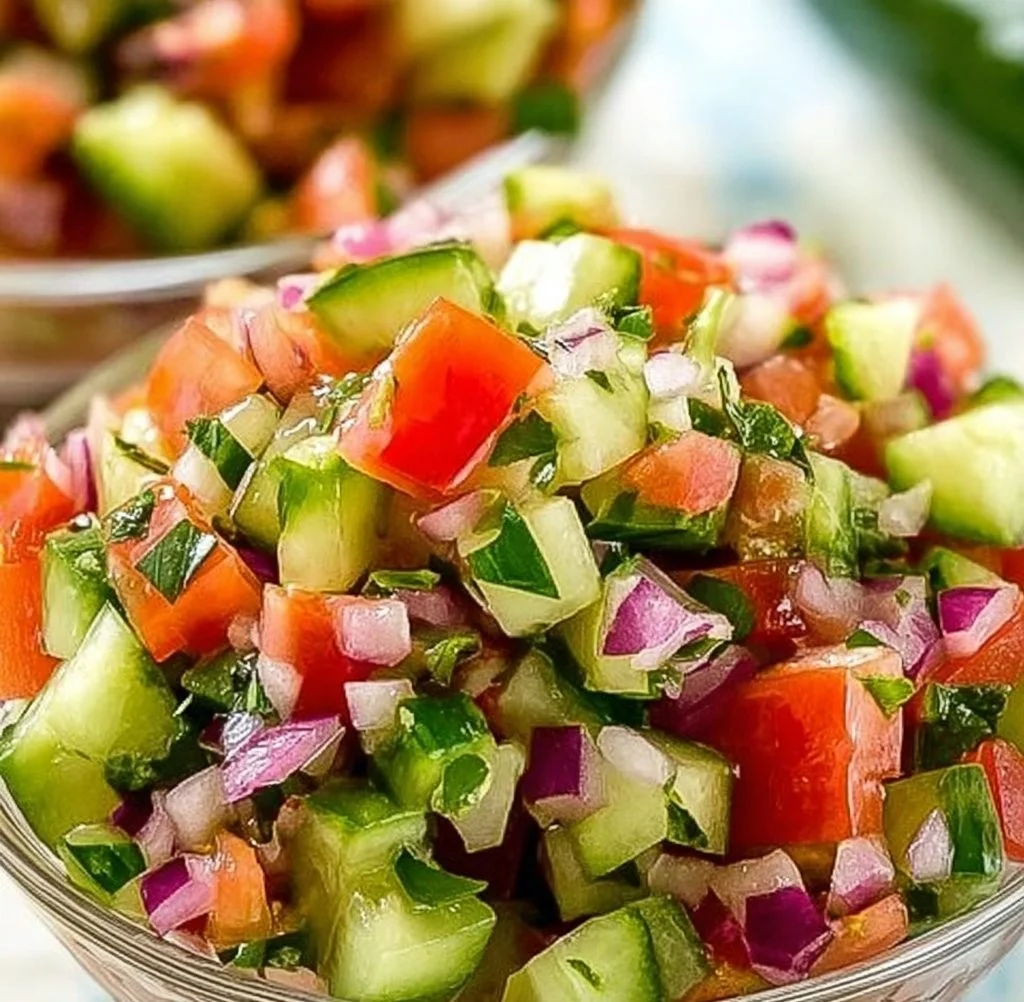 Quick Italian Cucumber Salad - a fresh and healthy summer dish