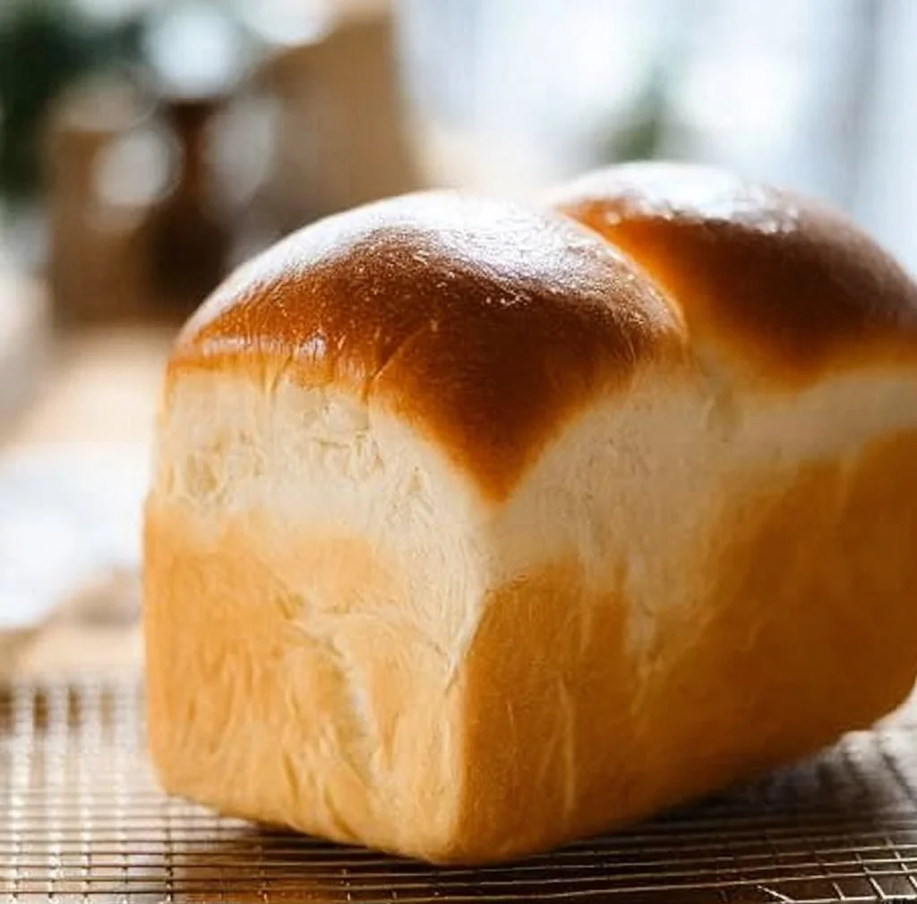 Freshly baked Shokupan, the iconic Japanese milk bread, sliced and ready to enjoy.