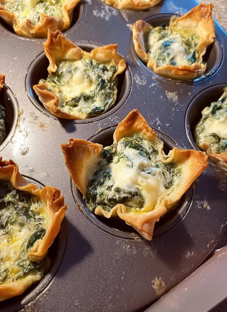 Spinach and Artichoke Wonton Cups