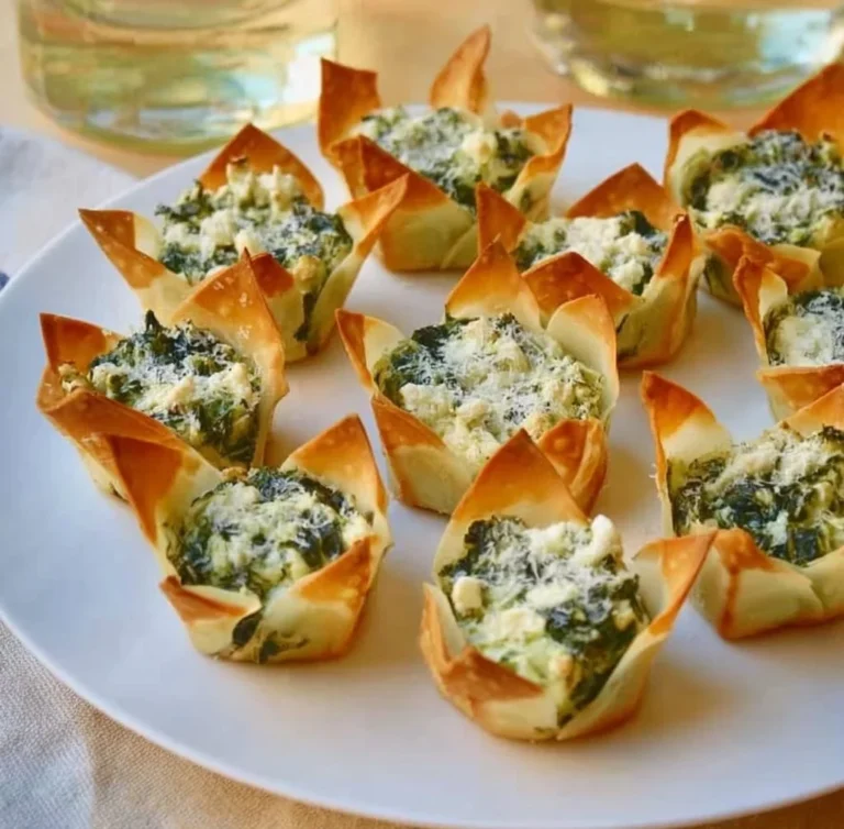 Spinach-Artichoke Dip Wonton Cups are the perfect individual holiday appetizers.
