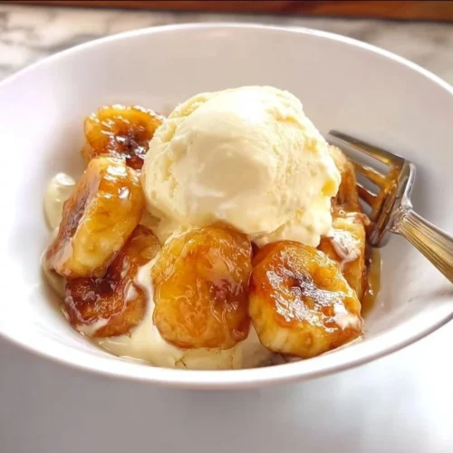 Delicious air fryer caramelized bananas served in a bowl