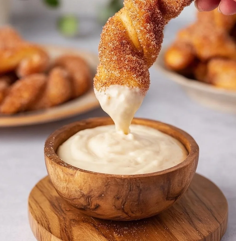 Delicious Air Fryer Cinnamon Sugar Twists served on a plate