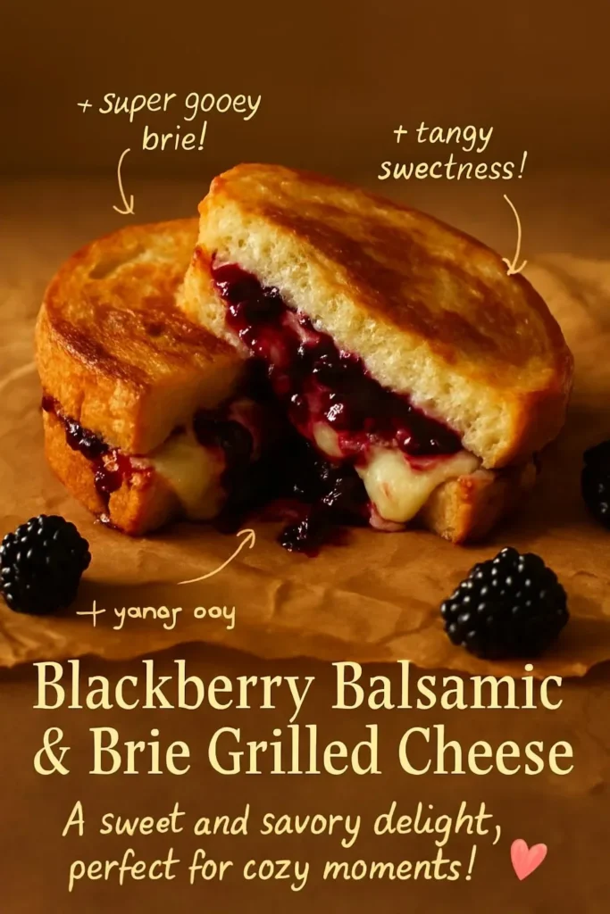 Blackberry balsamic and brie grilled cheese sandwich