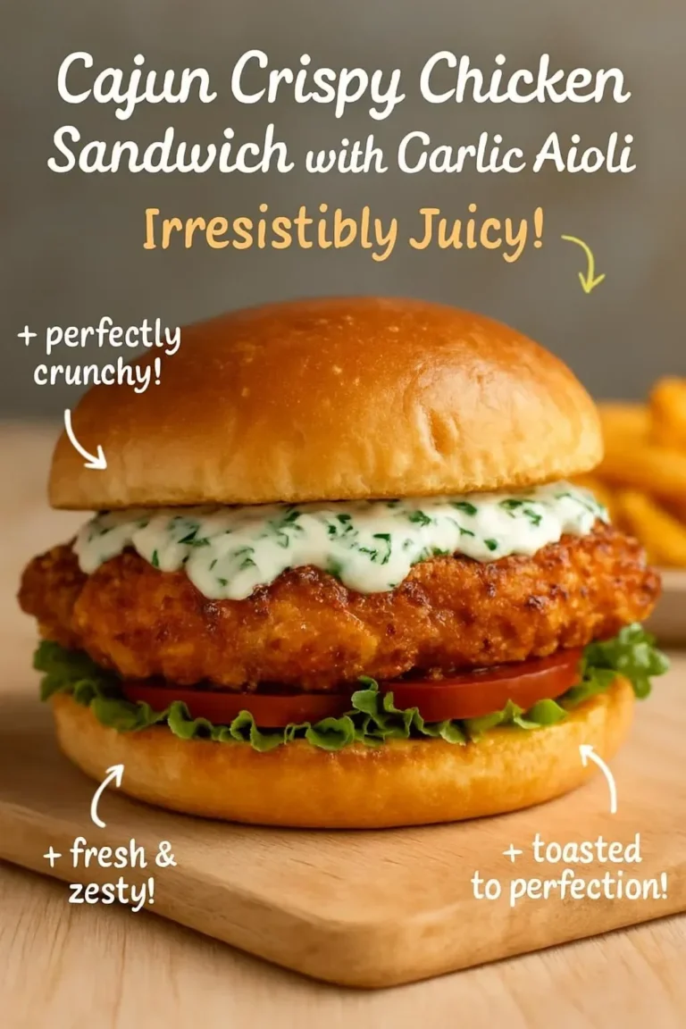 Cajun Crispy Chicken Sandwich with Garlic Aioli: Irresistibly Juicy!