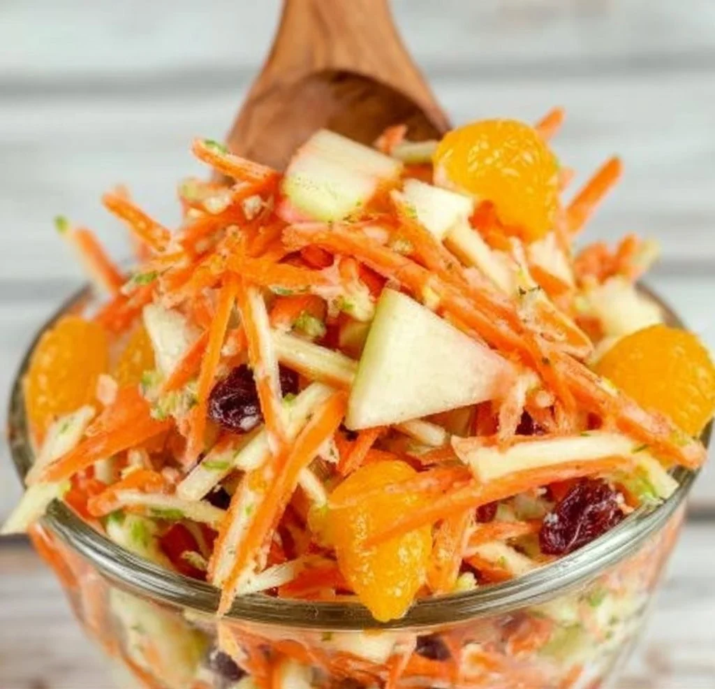 Delicious Carrot Apple Salad with fresh carrots and apples served in a bowl