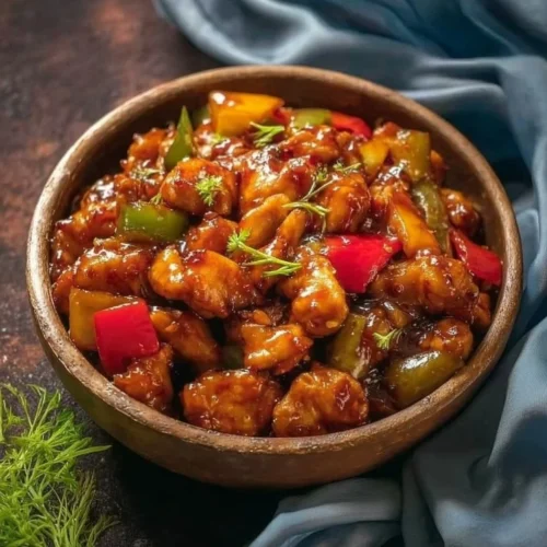 Chinese Style Mango Chicken Stir Fry with vibrant vegetables and tender chicken