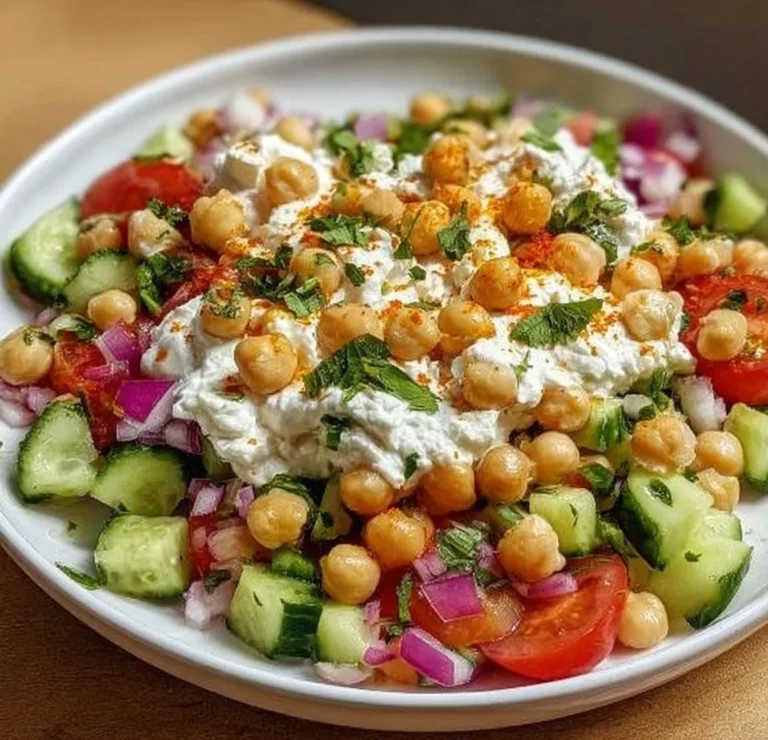Cottage Cheese and Chickpeas Salad