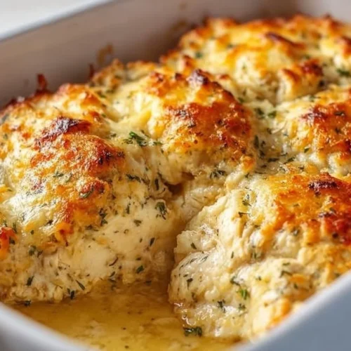 Creamy Cottage Cheese Chicken Bake served in a dish