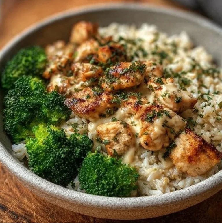 Creamy Garlic Chicken Rice Bowls