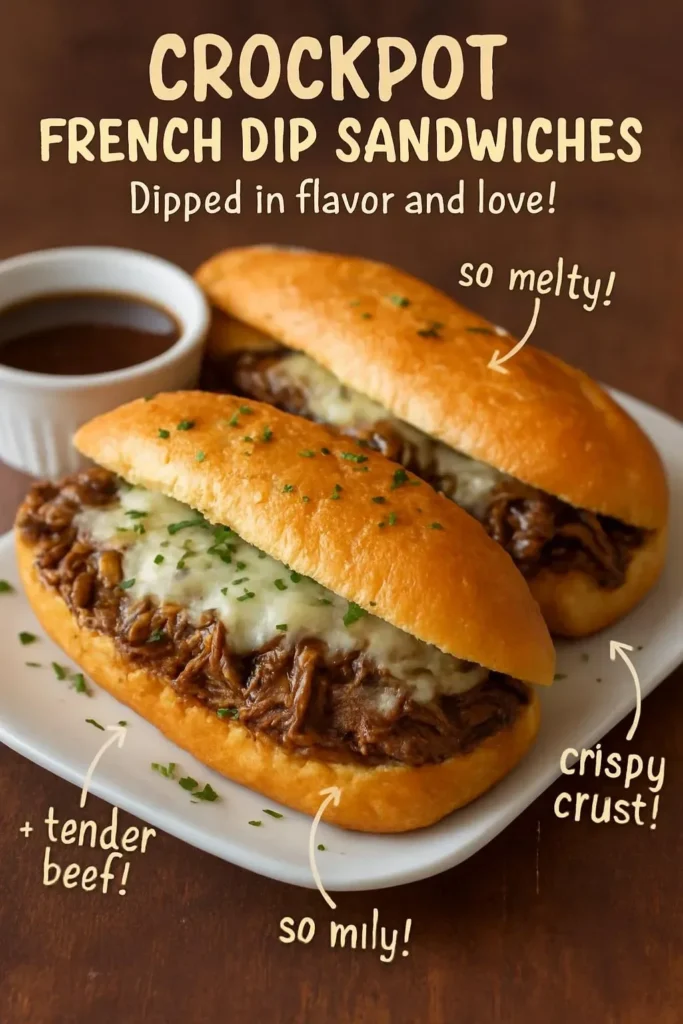 Crockpot French Dip Sandwiches