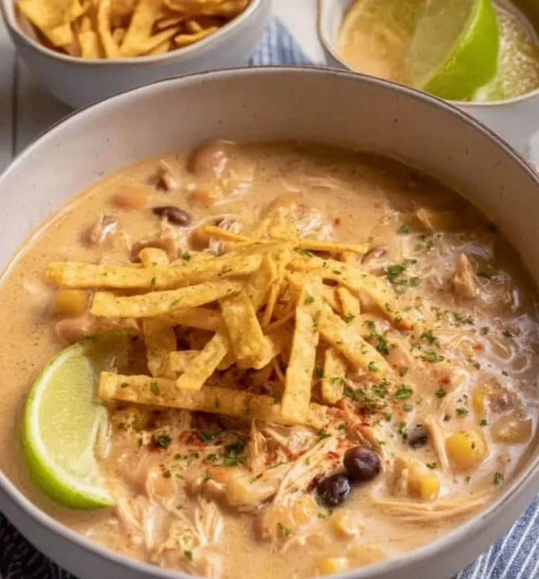 Crockpot White Chicken Chili with Cream Cheese