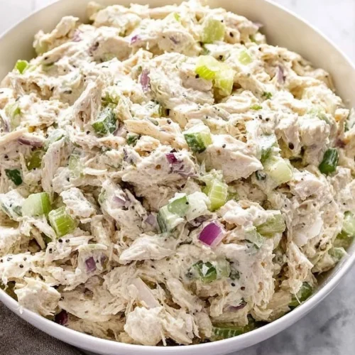 Easy chicken salad recipe with fresh ingredients and simple preparation.