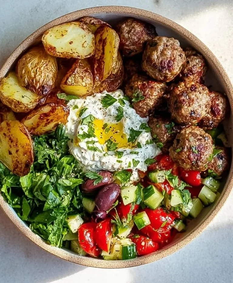 Greek Meatball Bowl