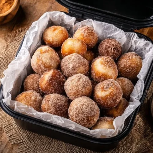 Delicious healthy air fryer donut holes served on a plate