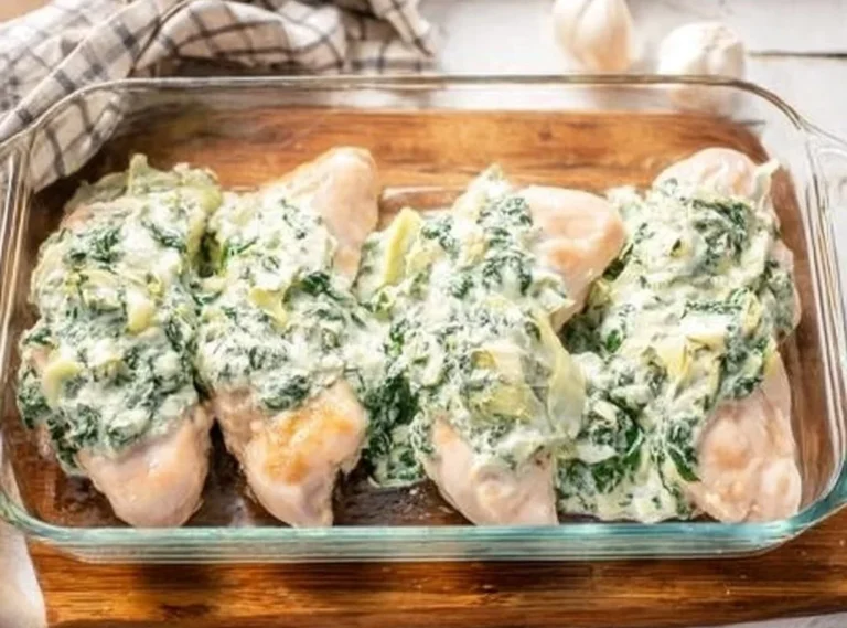 Healthy Spinach & Artichoke Chicken Bake