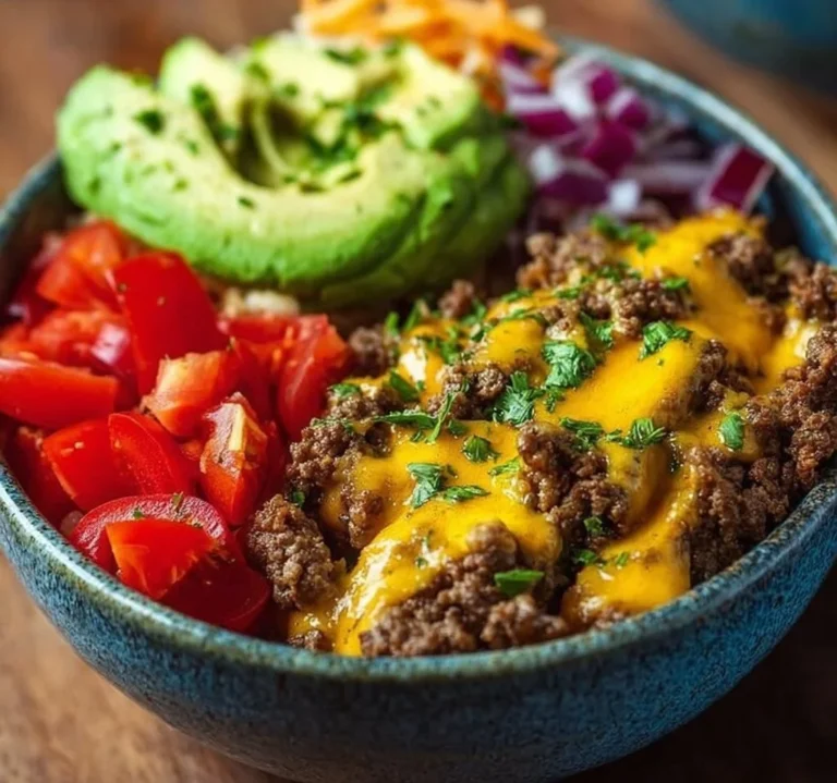 High-Protein Cheeseburger Bowls Recipe – Low-Carb Meal Prep with Ground Beef & Burger Sauce