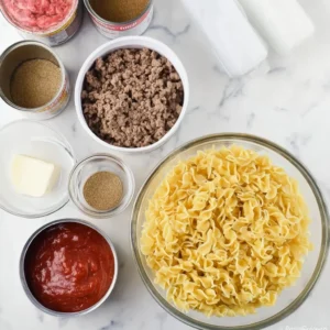 Delicious Instant Pot Ground Beef Stroganoff served in a bowl with noodles.