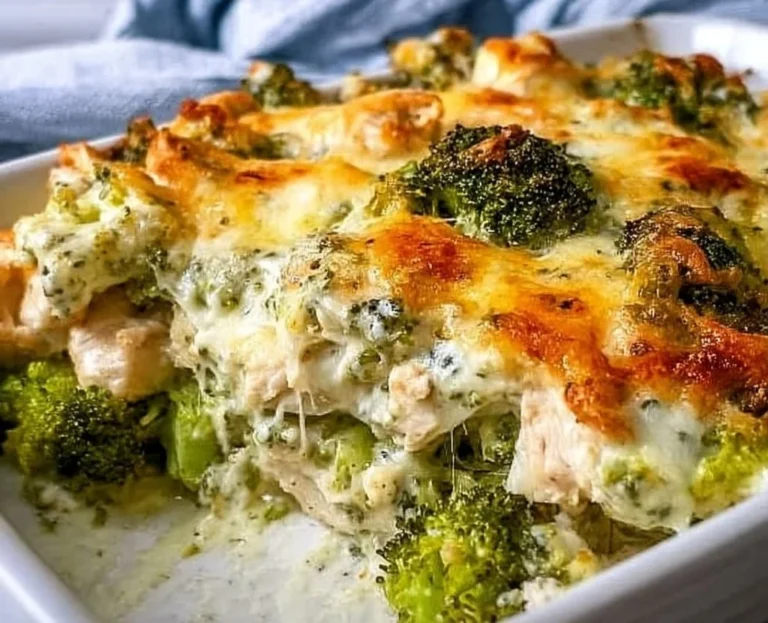 Keto Chicken Alfredo Broccoli Bake