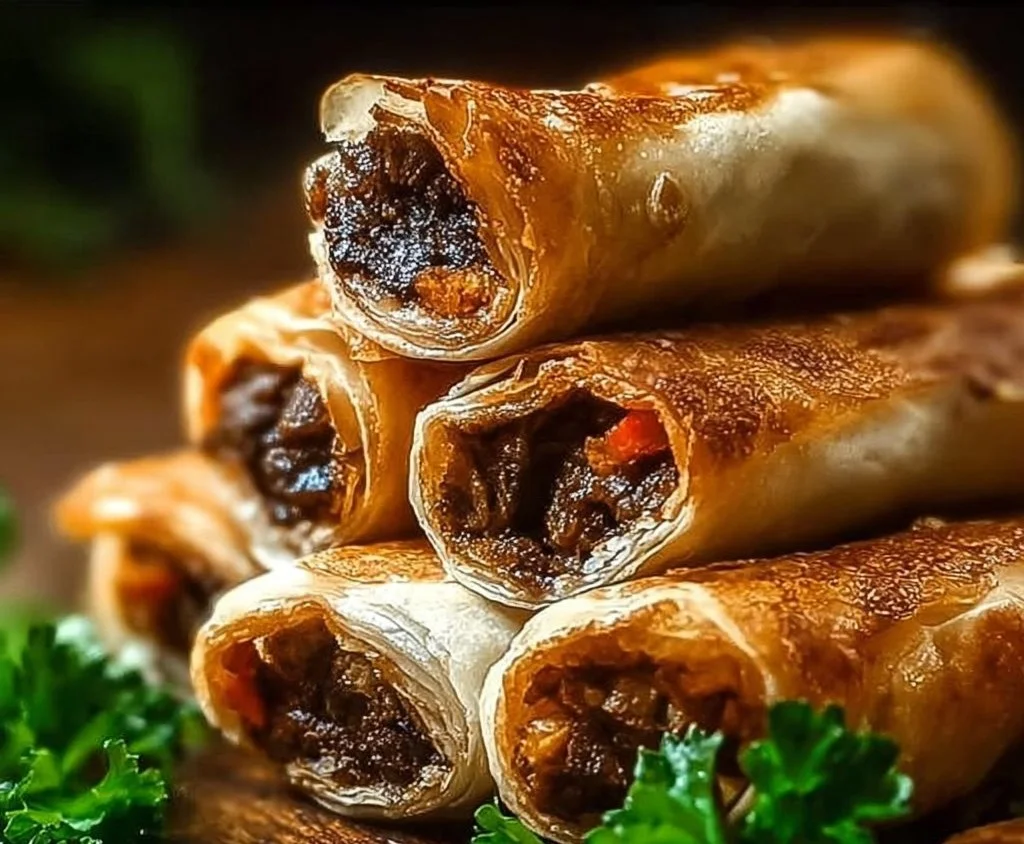 Keto Philly Cheesesteak Roll Ups with melted cheese and tender beef slices