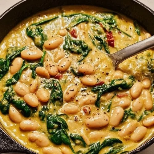 Delicious Marry Me White Bean & Spinach Skillet with vibrant colors and fresh ingredients
