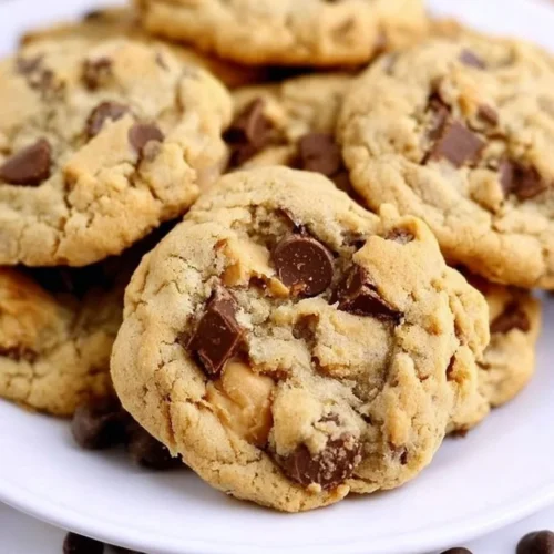 Delicious Reese's Peanut Butter Pudding Cookies on a plate