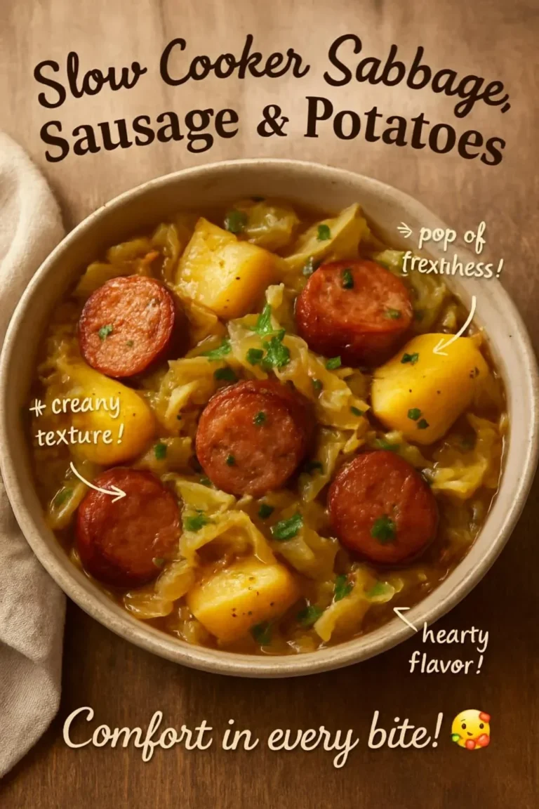 Slow Cooker Cabbage, Sausage & Potatoes