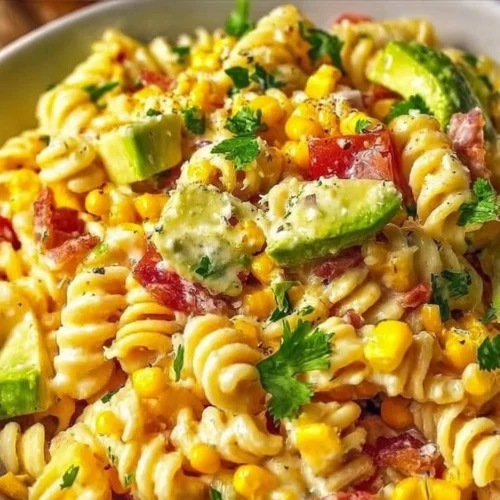 Delicious Street Corn Pasta Salad with vibrant ingredients in a bowl
