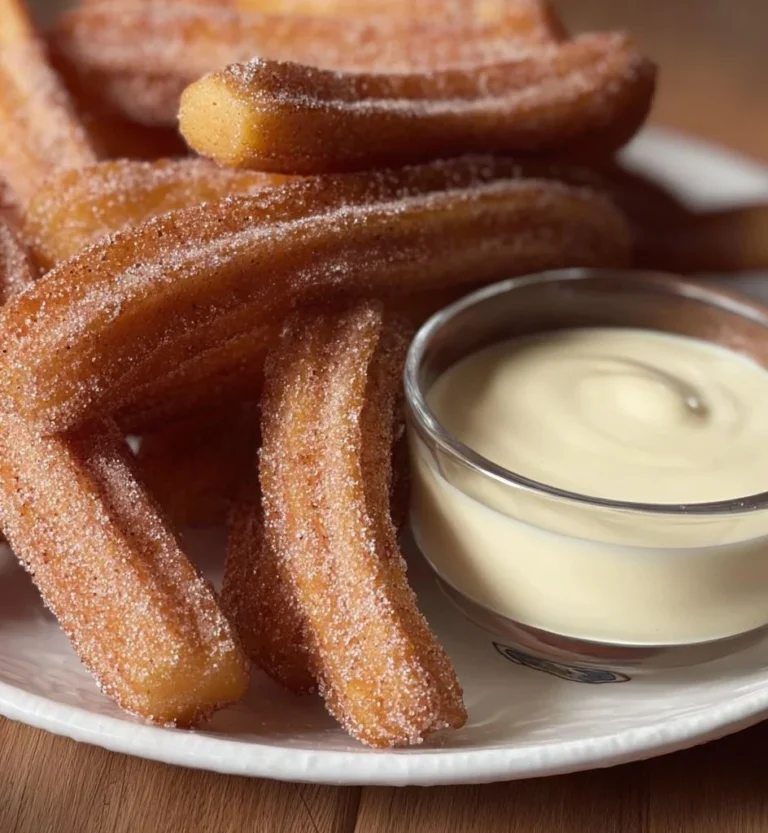 Vanilla churros with white chocolate