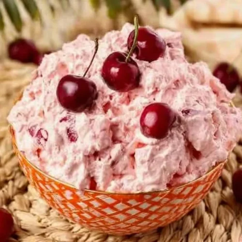 Delicious Cherry Cheesecake dessert with cherry topping and creamy filling