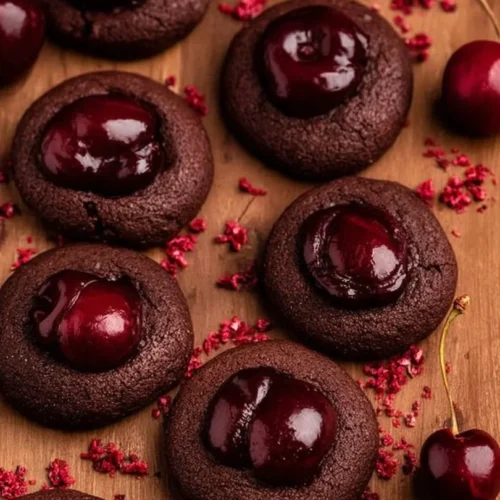 Delicious Chocolate Cherry Cookies with rich chocolate and cherry flavor