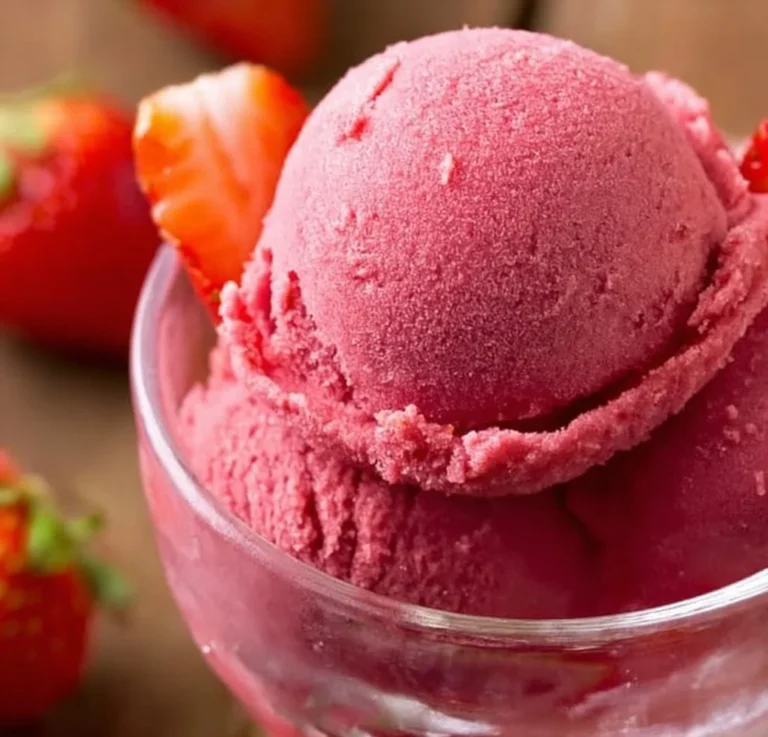 Easy 3 Ingredient Strawberry Sorbet