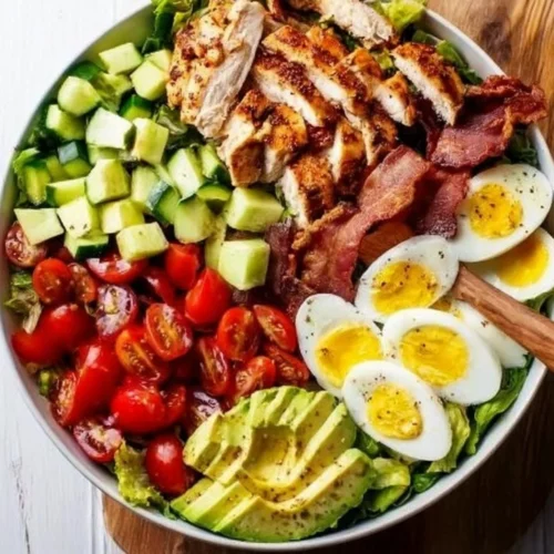 Grilled Chicken Cobb Salad with fresh ingredients and vibrant colors