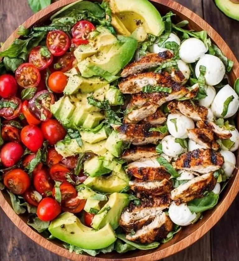 Grilled Chicken Salad and Fresh Vegetables
