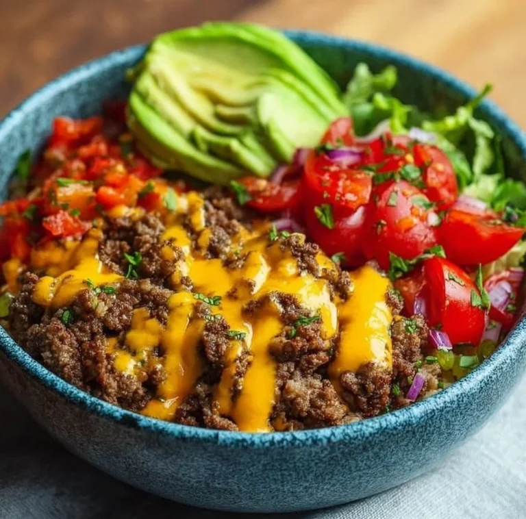 High-Protein Cheeseburger Bowls Recipe – Low-Carb Meal Prep with Ground Beef & Burger Sauce