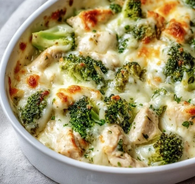 Keto Chicken Alfredo Broccoli Bake