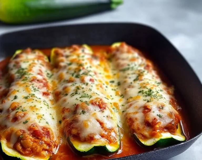 Keto Chicken Parmesan Zucchini Boats