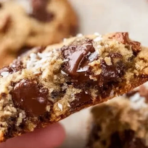 Delicious Keto Cowboy Cookies with chocolate chips and nuts.