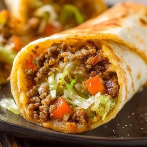 Keto Crunchwraps with zesty guacamole on a plate ready to be served