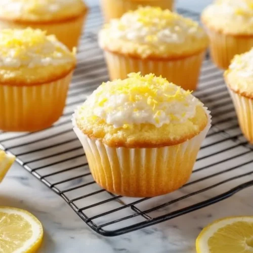 Keto Lemon Cream Cheese Muffins served on a plate