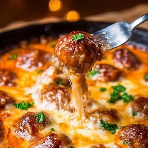 Plate of tasty keto meatballs garnished with herbs