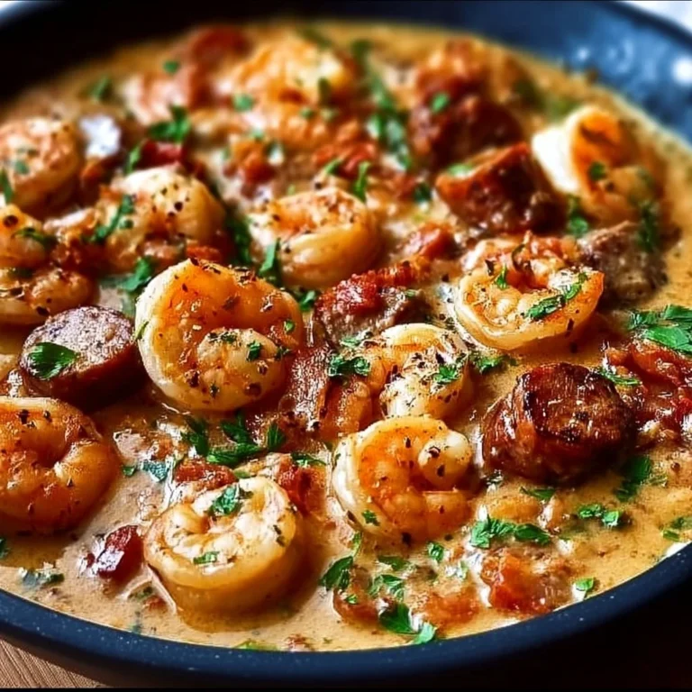 Keto Spicy Shrimp and Sausage Skillet