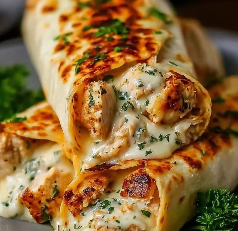 Low Carb Cheesy Garlic Chicken Wraps